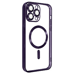 Avizar Coque MagSafe pour iPhone 13 Pro Max Silicone Protection Caméra Chromé Violet