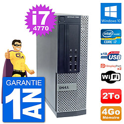 PC Dell OptiPlex 7020 SFF Intel i7-4770 RAM 4Go Disque Dur 2To Windows 10 Wifi - Occasion