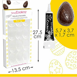 Scrapcooking Moule rigide pour 6 oeufs en chocolat + Stylo de glaçage noir