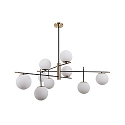 Luminaire Center Suspension Stelia Verre,acier,aluminium Bronze antique, noir mat