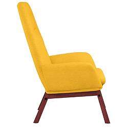 Avis vidaXL Chaise de relaxation Jaune moutarde Tissu