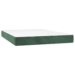 Acheter vidaXL Sommier à lattes de lit et matelas Vert foncé 140x200cm Velours