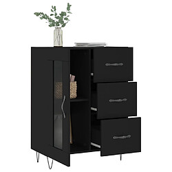 Avis vidaXL Buffet noir 69,5x34x90 cm bois d'ingénierie