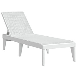 Maison Chic Chaise longue - Transat - Bain de Soleil blanc 186x60x29 cm PP