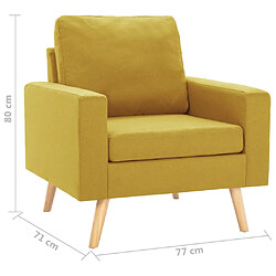 vidaXL Fauteuil jaune tissu pas cher