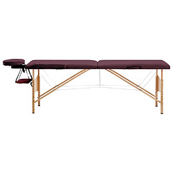 vidaXL Table de massage pliable 2 zones Violet vin