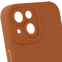 Avizar Coque pour iPhone 15 Silicone Mat Protection Caméra Marron Clair