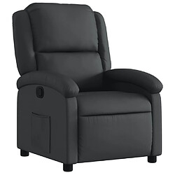 Maison Chic Fauteuil Relax pour salon, Fauteuil inclinable noir cuir véritable -GKD74409