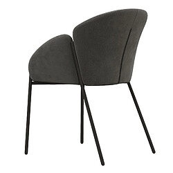 Avis Moloo CANDICE - Fauteuil de table en tissu chevron Gris souris, métal noir(x2)