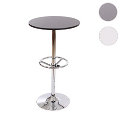 Mendler Table de bar / table haute Bari, ronde, avec repose-pied, 109x60x60cm, noir