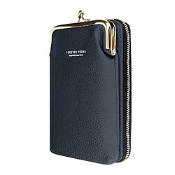 Avizar Pochette Bandoulière Smartphone Simili cuir grainé Multi-compartiments bleu nuit