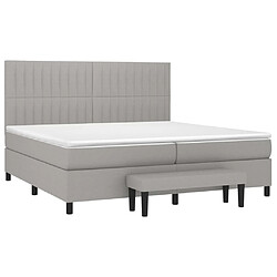 Avis Maison Chic Lit Adulte - Lit simple Lit à sommier tapissier avec matelas moelleux - Meuble de Chambre - Gris clair 200x200cm Tissu -MN65915