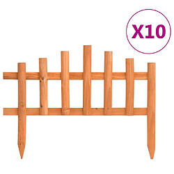 vidaXL Bordure de jardin 10 pcs - Bois de sapin