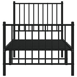 Acheter vidaXL Cadre de lit métal sans matelas avec pied de lit noir 75x190 cm