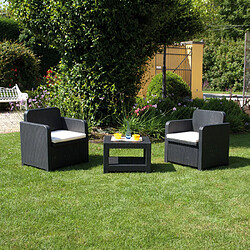 Acheter Salon de Jardin et Fauteuils pour extérieurs Grand Soleil Giglio Bar Poly-Rotin 2 Places, Couleur: Noir