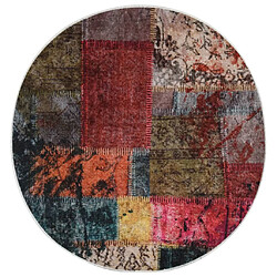 vidaXL Tapis lavable antidérapant Patchwork f120 cm multicolore