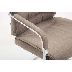 Acheter Decoshop26 Chaise de visiteur XXL sans roulettes confortable et design en tissu taupe BUR10698