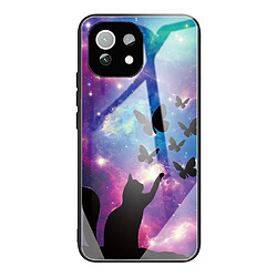 Coque en TPU anti-rayures chat et papillons pour votre Xiaomi Mi 11 Lite 4G/5G