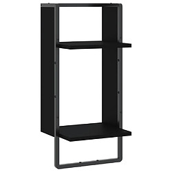 vidaXL Étagère murale avec barre noir 30x25x65 cm