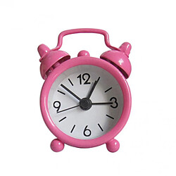 Mini belle horloge analogique réveil double bell pour la décoration de la chambre d'enfant rose