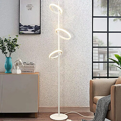 NETTLIFE Lampadaire Moderne LED - Blanc Forme Anneau Lampadaire Pivotant Anneaux Amovibles 20W 3000K Blanc Chaud