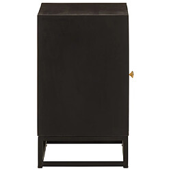 Avis vidaXL Table de chevet noir 40x30x50 cm bois massif manguier et fer