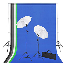 vidaXL Kit de studio photo avec toiles de fond, lampes et parapluies