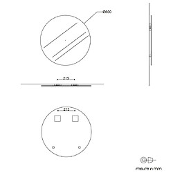 Kiamami Valentina MIROIR MODERNE DE SALLE DE BAIN DE DESIGN ROND DIAMÈTRE CM 60 BRILLANT