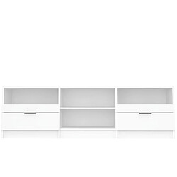 Avis vidaXL Meuble TV Blanc 150x33,5x45 cm Bois d'ingénierie