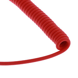 3,5 Mm (1/8 ) M-M Câble Audio Enroulé Câble Casque Câble D'entrée Auxiliaire Rouge pas cher