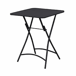 Mes Ensemble table + 2 chaises de jardin pliable en métal gris - BACA