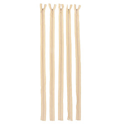 Fermeture à glissière invisible en nylon 5pcs fermeture à glissière pour coudre beige foncé