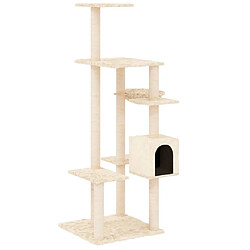 vidaXL Arbre à chat avec griffoirs en sisal Crème 142 cm