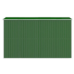 Avis Helloshop26 Abri de jardin cabane cabanon maison de stockage remise extérieur hangar outils robuste 192 x 357 x 223 cm acier galvanisé vert 02_0022363