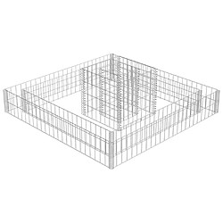 vidaXL Jardinière en gabion Acier galvanisé 120x120x20 cm