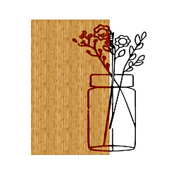 EPIKASA Décoration Murale en Métal et Bois Fleur 12