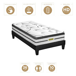 Avis MAISON AUBERTIN Sommier Noir + matelas Ressorts 90x200