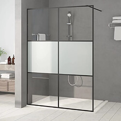 vidaXL Paroi de douche Noir 140x195 cm Verre ESG demi-dépoli