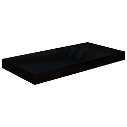 Acheter Maison Chic Lot de 2 Étagère murale flottante,Etagère de rangement Noir brillant 50x23x3,8 cm MDF -MN18850