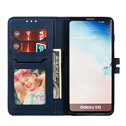 Acheter Wewoo Coque Fashion Etui de protection en cuir pour Galaxy S10 bleu