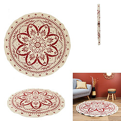 Acheter Toilinux Tapis rond imprimé mandala - Diamètre 120 cm - Terracotta