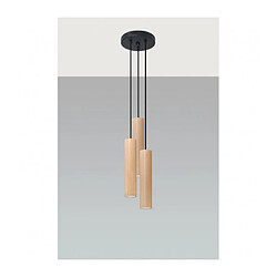 Luminaire Center Suspension Lino Cluster Bois Bois naturel 3 ampoules 100cm