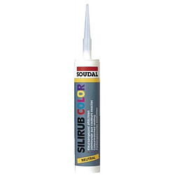 Soudal Mastics menuiserie silicone neutre Silirub Color coloris gris quartz RAL 7039 cartouche de 310 ml