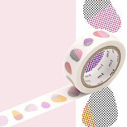 Masking tape motif galet - Rouge - 1,5 cm x 7 m