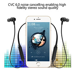 Wewoo Casque Bluetooth Sport Ecouteurs intra-auriculaires sans fil style magnétique pour iPhone, Galaxy, Huawei, Xiaomi, LG, HTC et autres téléphones intelligents, distance de travail: 10 m (Noir) pas cher