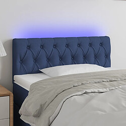 vidaXL Tête de lit à LED Bleu 100x7x78/88 cm Tissu