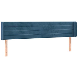 Avis Maison Chic Tête de lit scandinave à LED,meuble de chambre Bleu foncé 203x16x78/88 cm Velours -MN73454