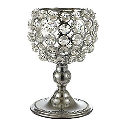 Bougeoirs En Cristal Chandeliers Pour Décoration De Table De Mariage Cadeau 15 Cm Argent