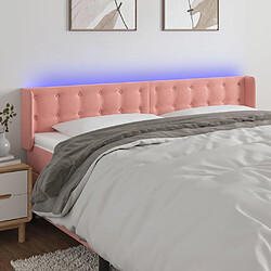 vidaXL Tête de lit à LED Rose 203x16x78/88 cm Velours