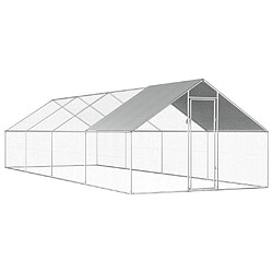 vidaXL Poulailler d'extérieur 2,75 x 8 x 1,92 m Acier galvanisé